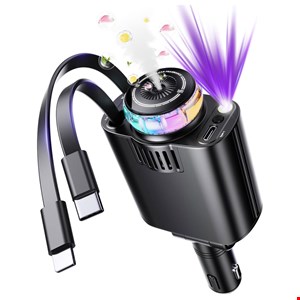 شارژر فندکی خودرو W&O مدل Starlight پنج کاره با رایحه افشانی و نورپردازی