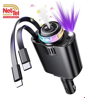 شارژر فندکی خودرو W&O مدل Starlight پنج کاره با رایحه افشانی و نورپردازی
